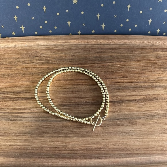 14k gold plated beaded necklace - Picture 2 of 4